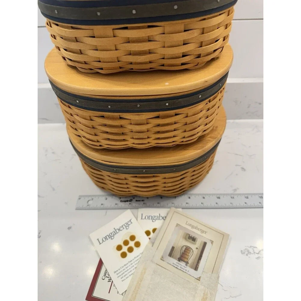 Longaberger Collectors Club Harmony Stackable Baskets & Protectors Set